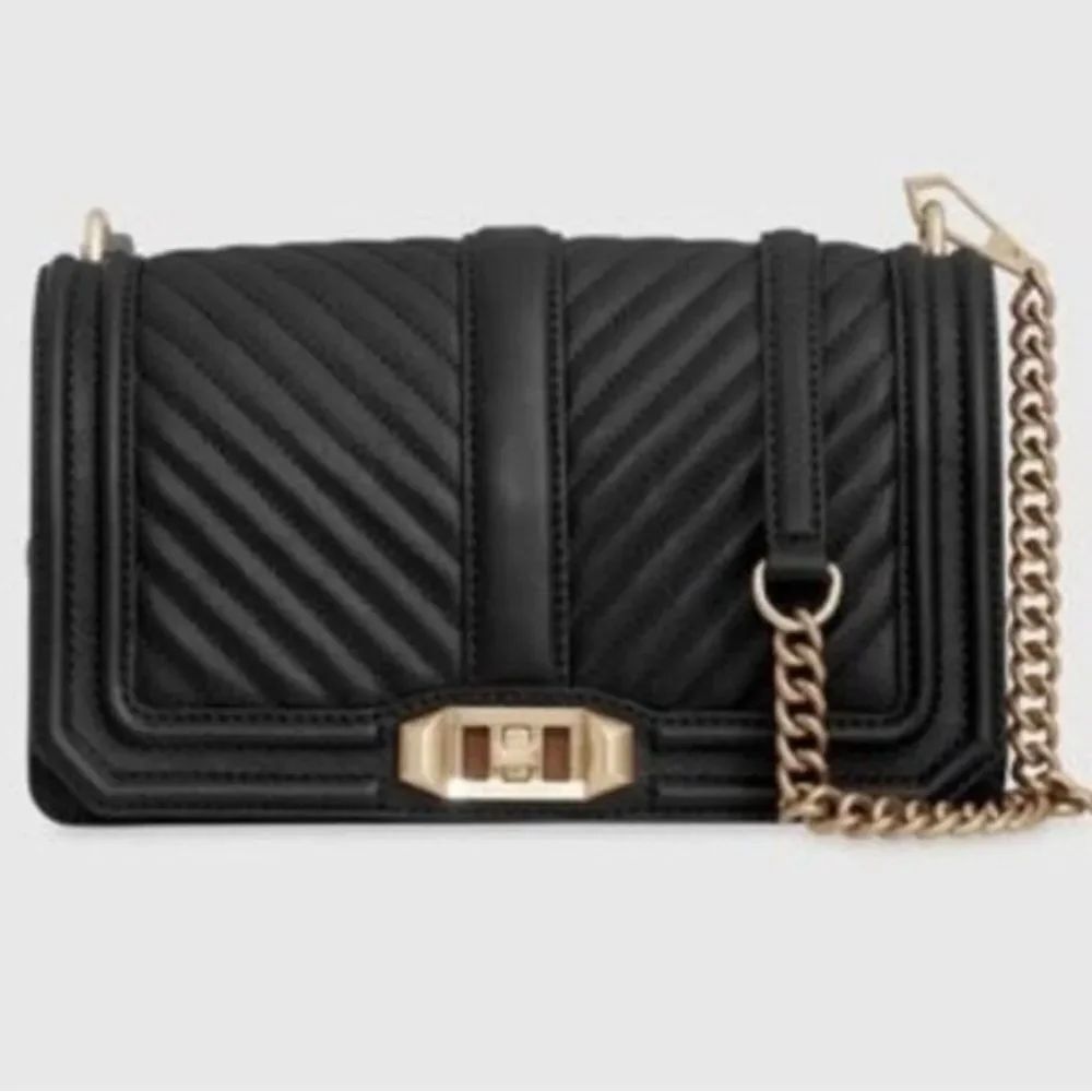 Black Quilted Chain Shoulder Bag